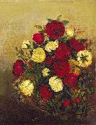 Robert Scott Duncanson Roses Still Life oil painting reproduction